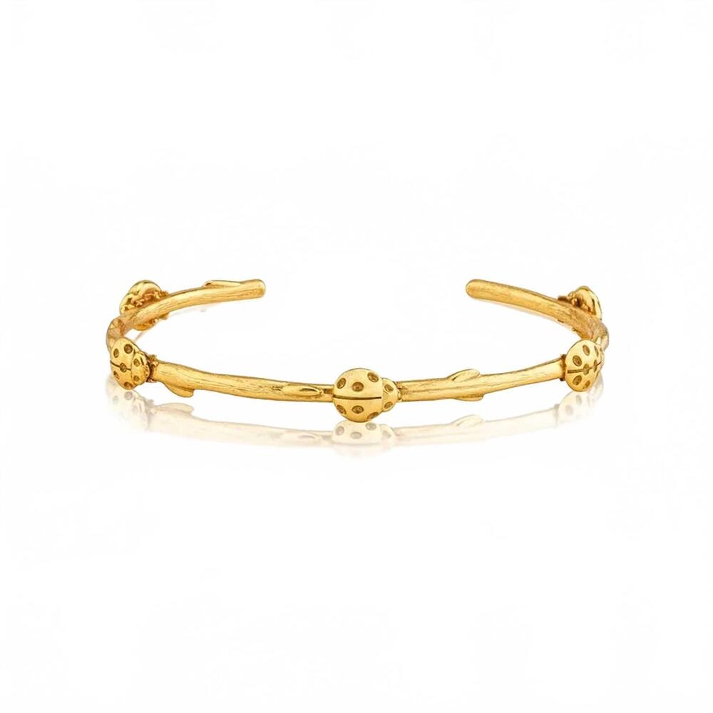 NEW CAPUCINE DE WULF women's meadow ladybug petite cuff in gold